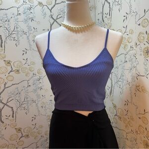 Spiritual Gangster Yoga Tank Top Sz M/L Ribbed‎ Row Cropped Compression Blue